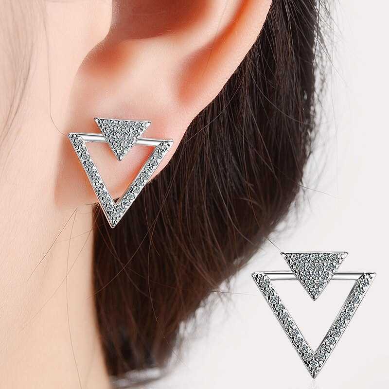 Double outlet Triangle Earrings Bar Earrings