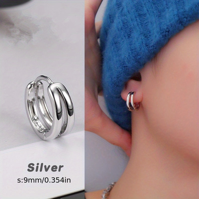 Default Punk Double Circle Hoop Earrings - Image 2
