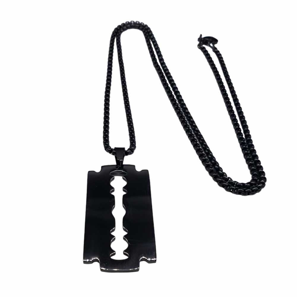 Gothic Razor Blade Design Pendant Necklace for Men – BLING QUEEN