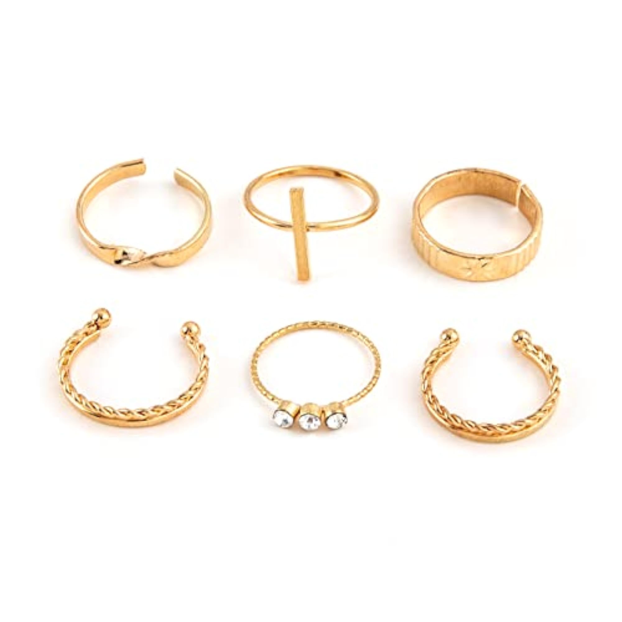 Metal Boho Midi Finger Rings, Set of 6 – Bling Queen
