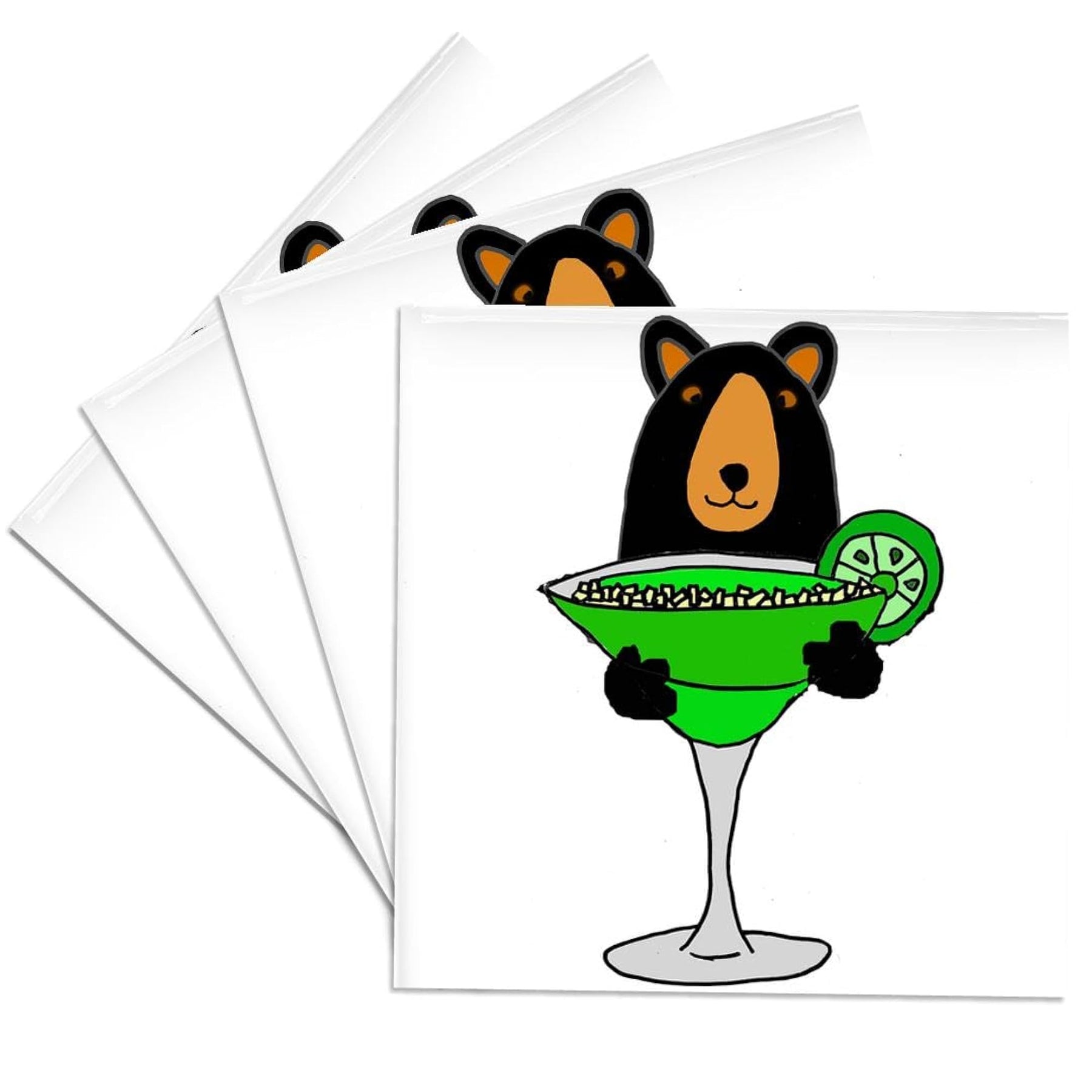 3D Rose Cute Black Bear Ceramic Tile Coaster – BLING QUEEN