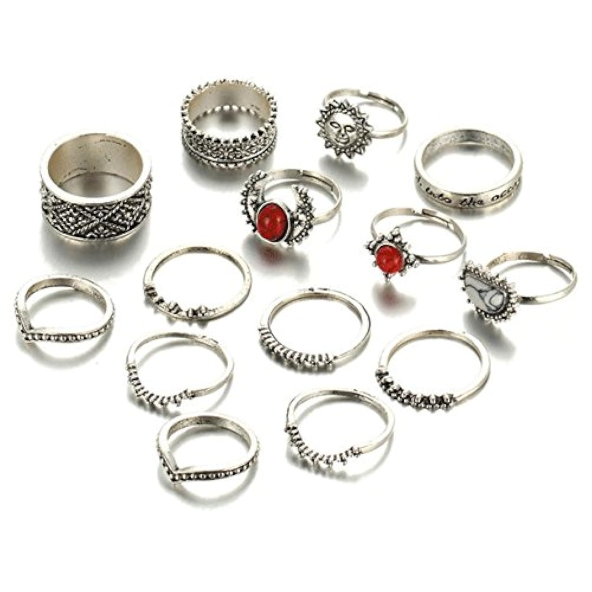 Set of 14 Midi Finger Rings for Girls – BLING QUEEN