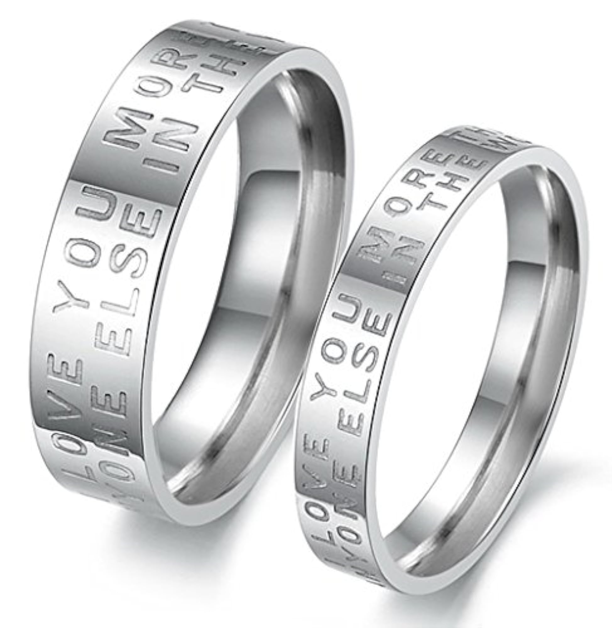 Stainless Steel 'Message' Couple Rings (Ring0264) – BLING QUEEN