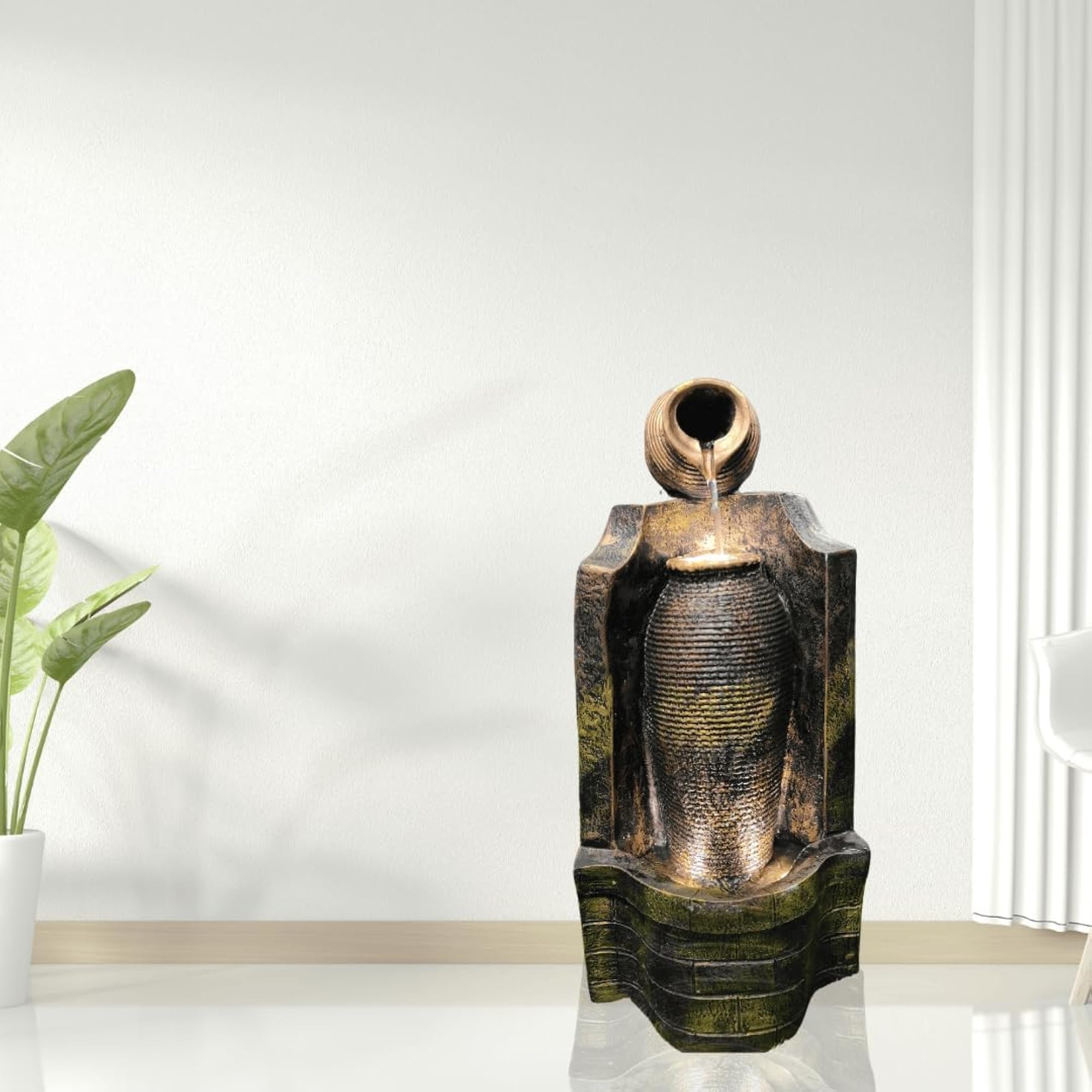 Indoor Waterfall Fountain, Golden Floor Fountain – BLING QUEEN