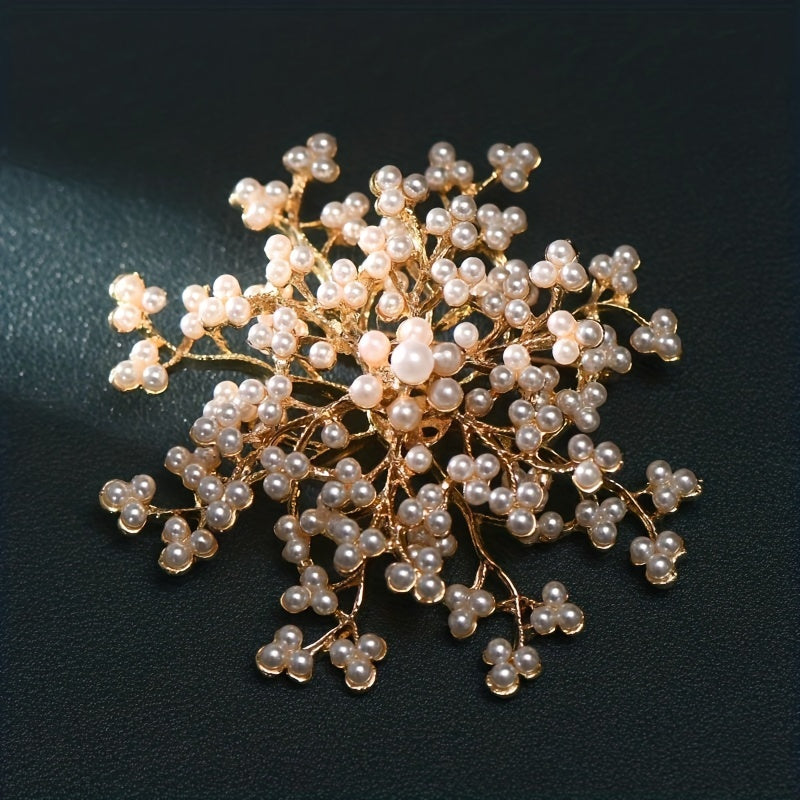 Snowflake Brooch Pearl And Rhinestone Brooch Fine Jewelry New