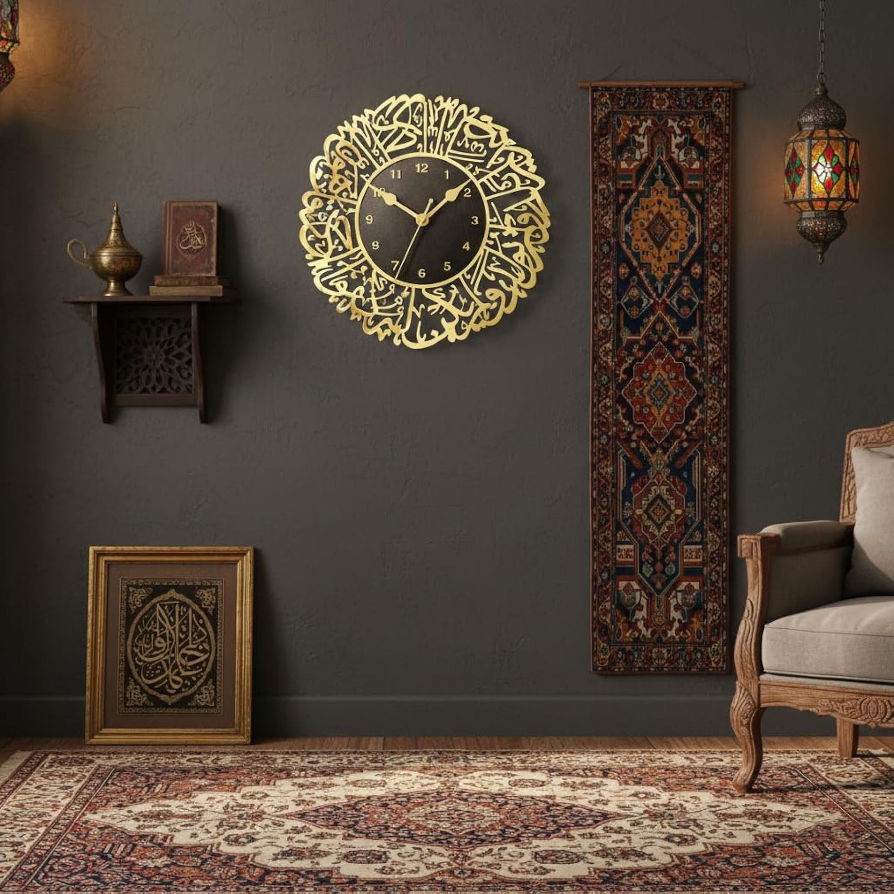 Islamic Wall Clock, Arabic Calligraphy Design – BLING QUEEN