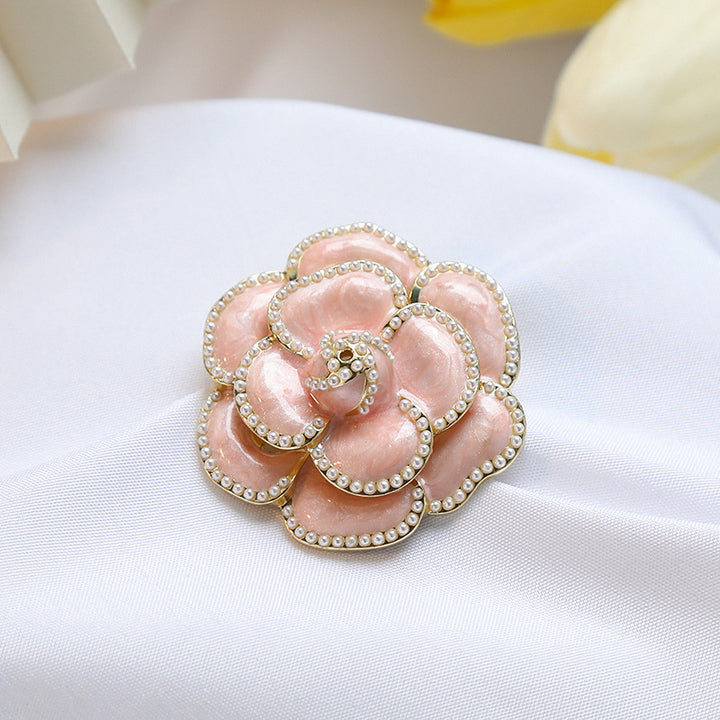 Ladies Crystal Rhinestone Flower Brooch – Alloy Metal Pin For Jackets, Blazers, Gifts