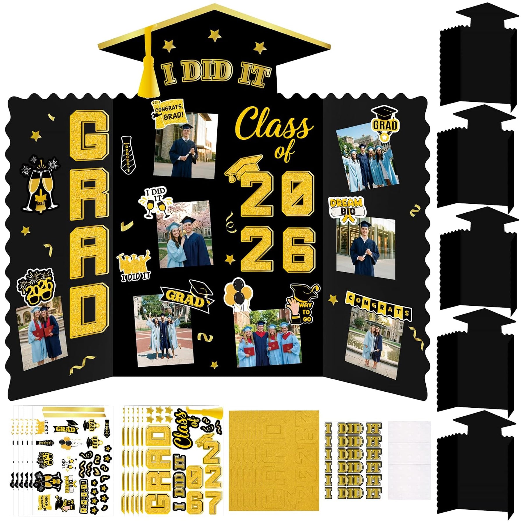Graduation Decorations 2026 Trifold Decorations with Stickers – BLING QUEEN