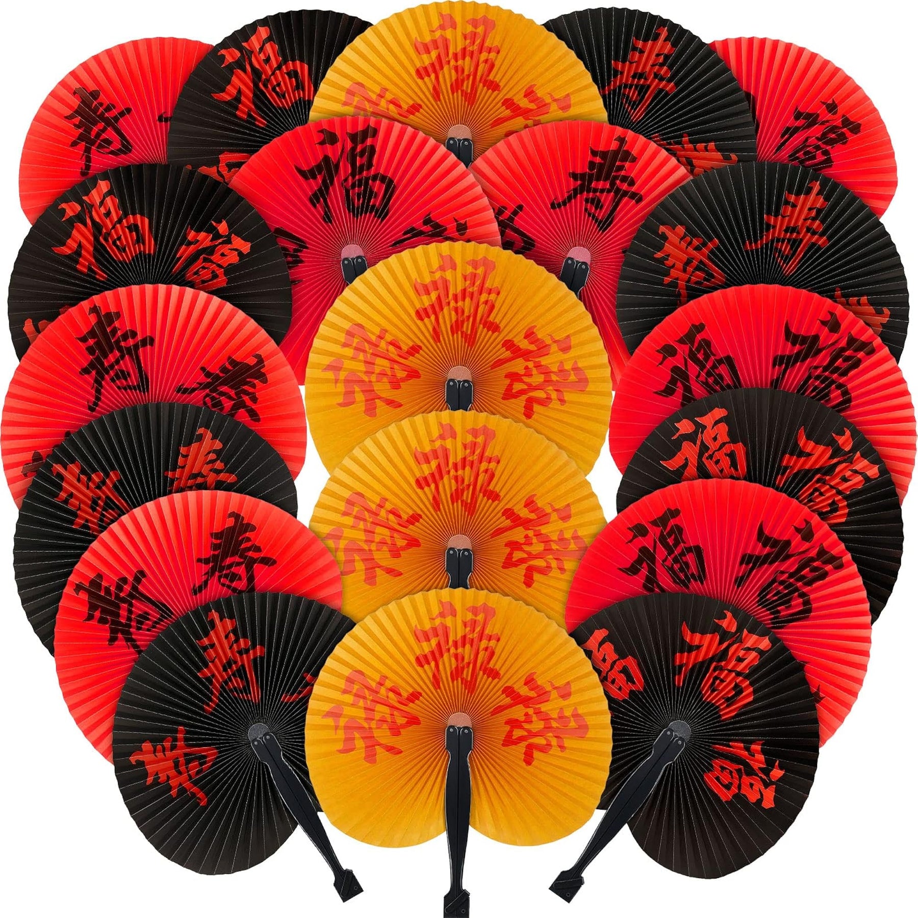 Chinese Character Folding Paper Fans, Assorted – BLING QUEEN