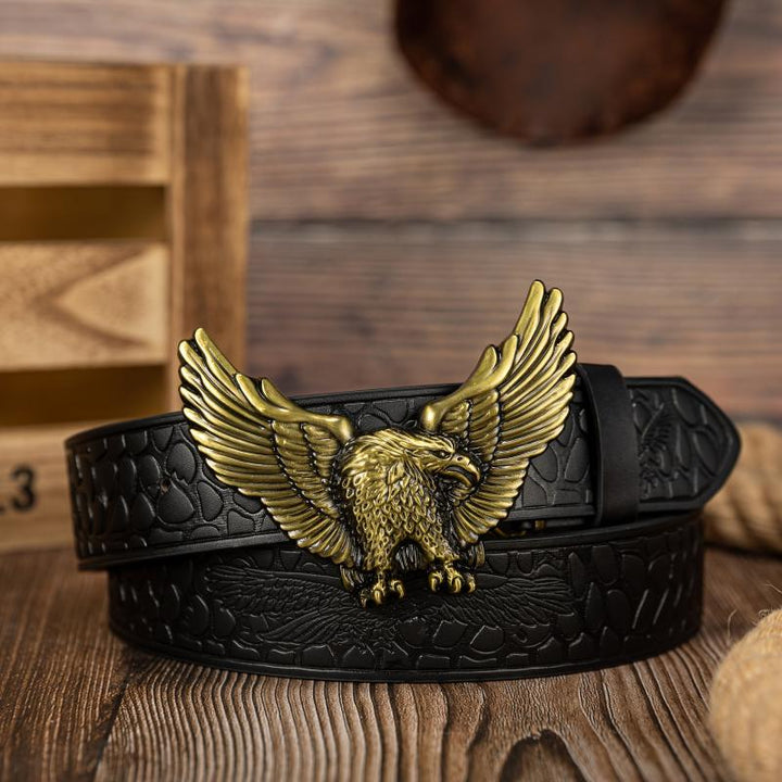 TOGA EAGLE BUCKLE L BELT イーグル ベルト Eagle & Wolf Buckle Men's Belt Faux Leather Embossed – BLING QUEEN