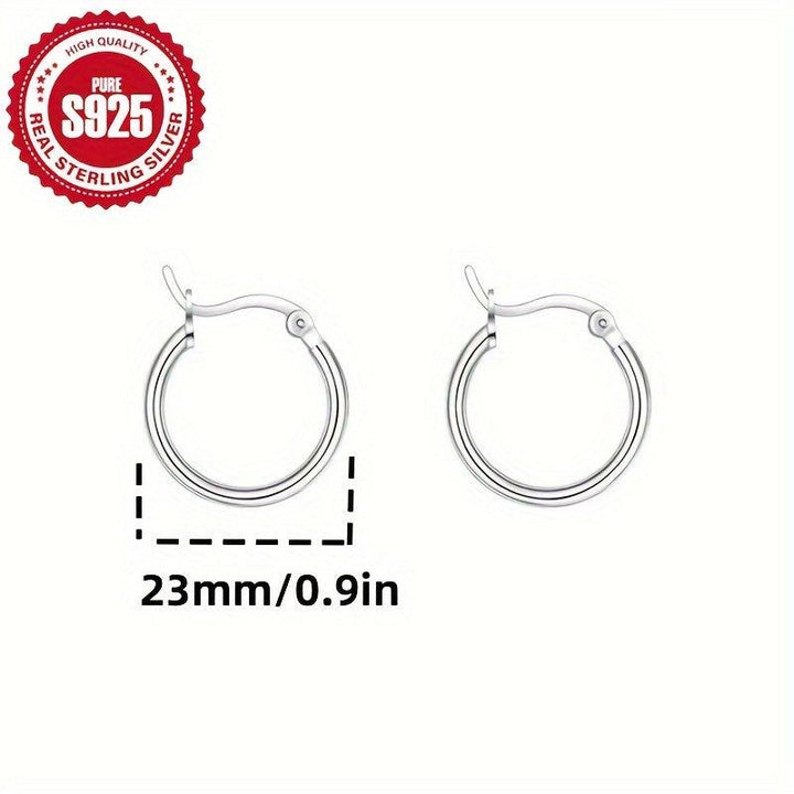 S925 Sterling Silver Hoop Earrings for Women Hypoallergenic