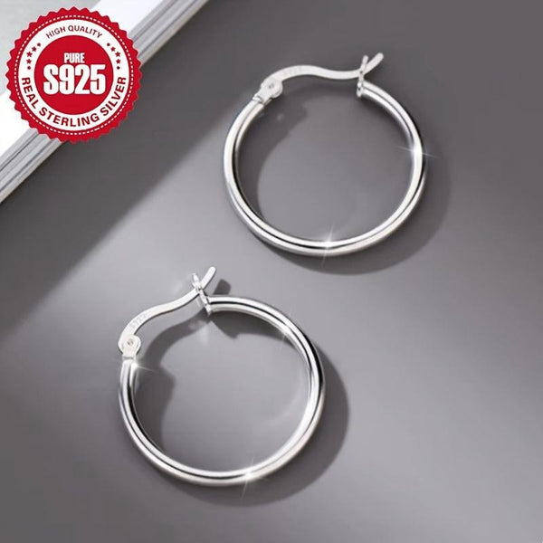 S925 Sterling Silver Hoop Earrings for Women Hypoallergenic