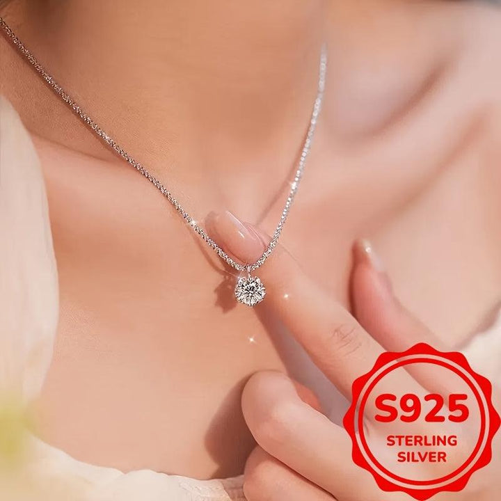 925 Silver Women's Necklace with Cubic Zirconia Inlay – BLING QUEEN