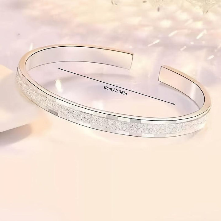 925 Silver Open Bangle Bracelet for Women - Adjustable Gift for