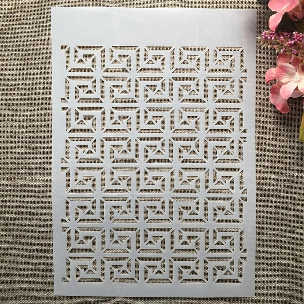 A4 Maze Geometry Texture DIY Layering Stencils – BLING QUEEN